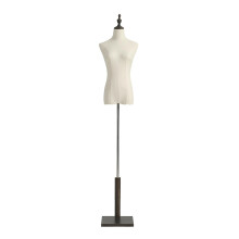 Female Dress Form Mannequin with Adjustable Height and Solid Wood Base for Clothing Display