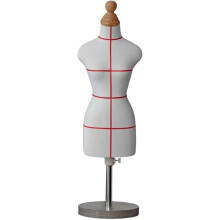 Dress Form Mannequin Adjustable Height Female Torso with Wooden Base for Sewing and Display