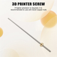 500mm T8 Lead Screw and Brass Nut ( Thread, 2mm Pitch, 4 Starts, 8mm Lead) for 3D Printer Z Axis