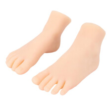 Silicone Foot Model Child Size Pair with Realistic Detail Flexible Toes Washable Display Prop