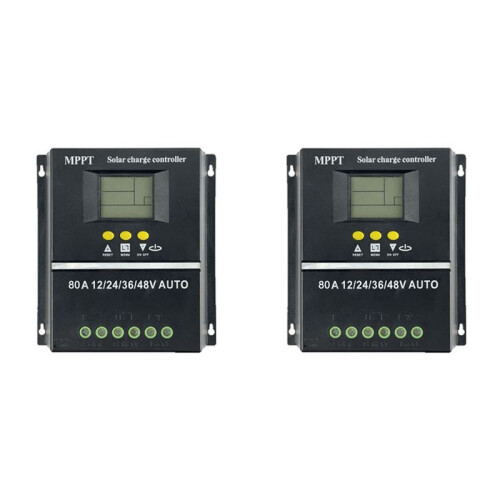 2X 80A MPPT/PWM Solar Charge Controller 12V/24V/36V/48V Auto Controller Tools Solar PV Battery Charger with LCD