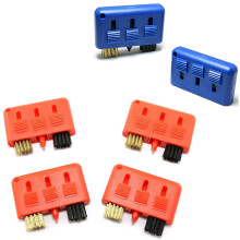 4 Pcs 3 Holes Club Brush Retraction Design Brush 3-In-1 Retractable Club Cleaning Brush (Red)