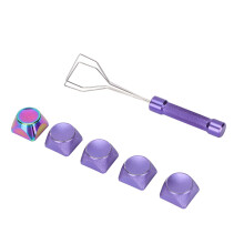 XDA 5er Set Metall-Tastenkappen für mechanische Tastatur, farbveredelt und texturiert, lila