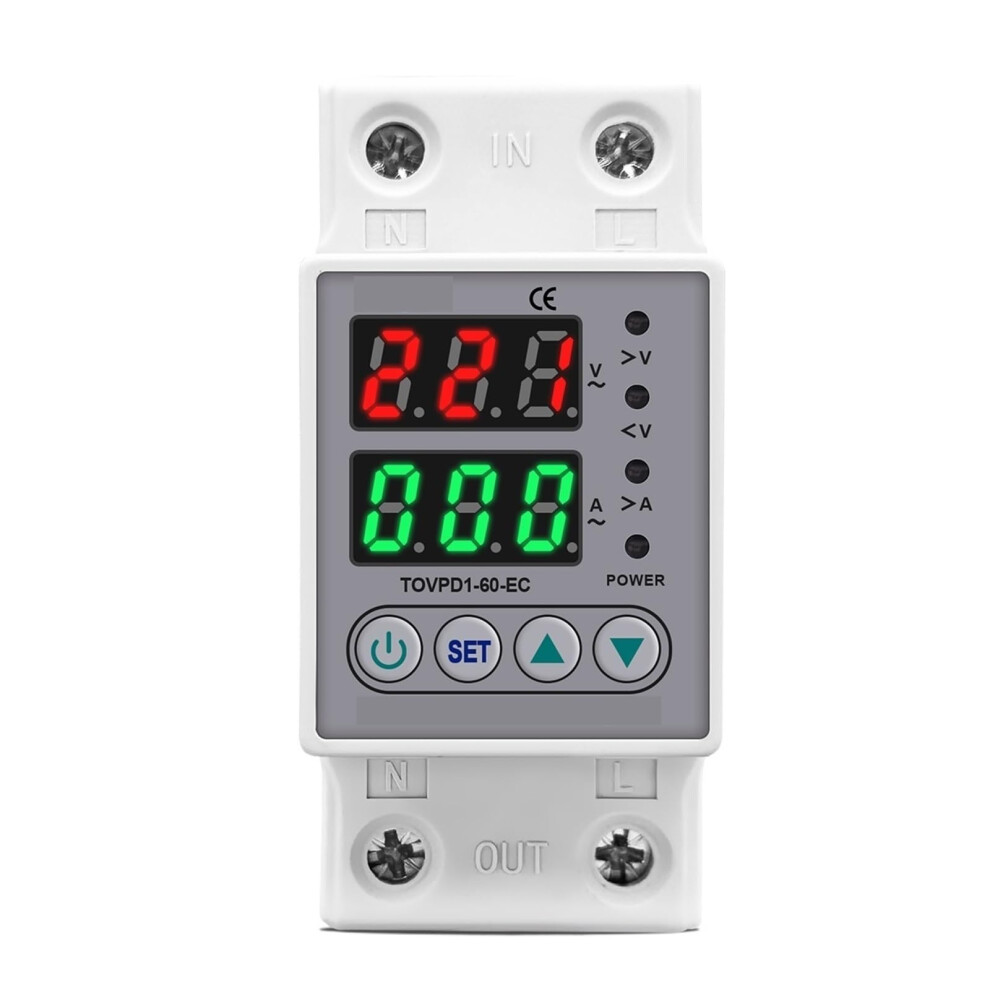 Voltage Protector 230V 63A Din Rail Adjustable Over And Under Voltage Relay With Surge Protection 9092120563153