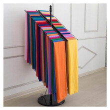 Freestanding Scarf Display Rack with DoubleSided Hanging Capacity, 40Slot Metal Accessory Organizer (Black 50x150cm)