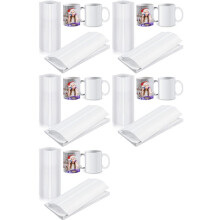 350 Stücke Sublimation Schrumpf Folie 5X10 Zoll Wärme Übertragung Schrumpf Folie Schrumpf Folie Beutel Weiße Schrumpf Folien Bänder für Becher
