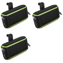 3X Solar Ladegerät, 8000mAh Tragbares Hand Kurbel Telefon Ladegerät 2 Usb Anschlüsse Solar Power Bank mit Led Taschen Lampe, Karabiner Haken