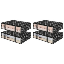 Storage Bins, Under Bed Storage Containers, Foldable Clothes Storage Box, Storage Organizer, with Handles Clothing 4 Pcs