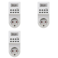 3X Digital Timer Socket Electronic Timing 24h Kitchen Timer Outlet Programmable Socket EU Plug