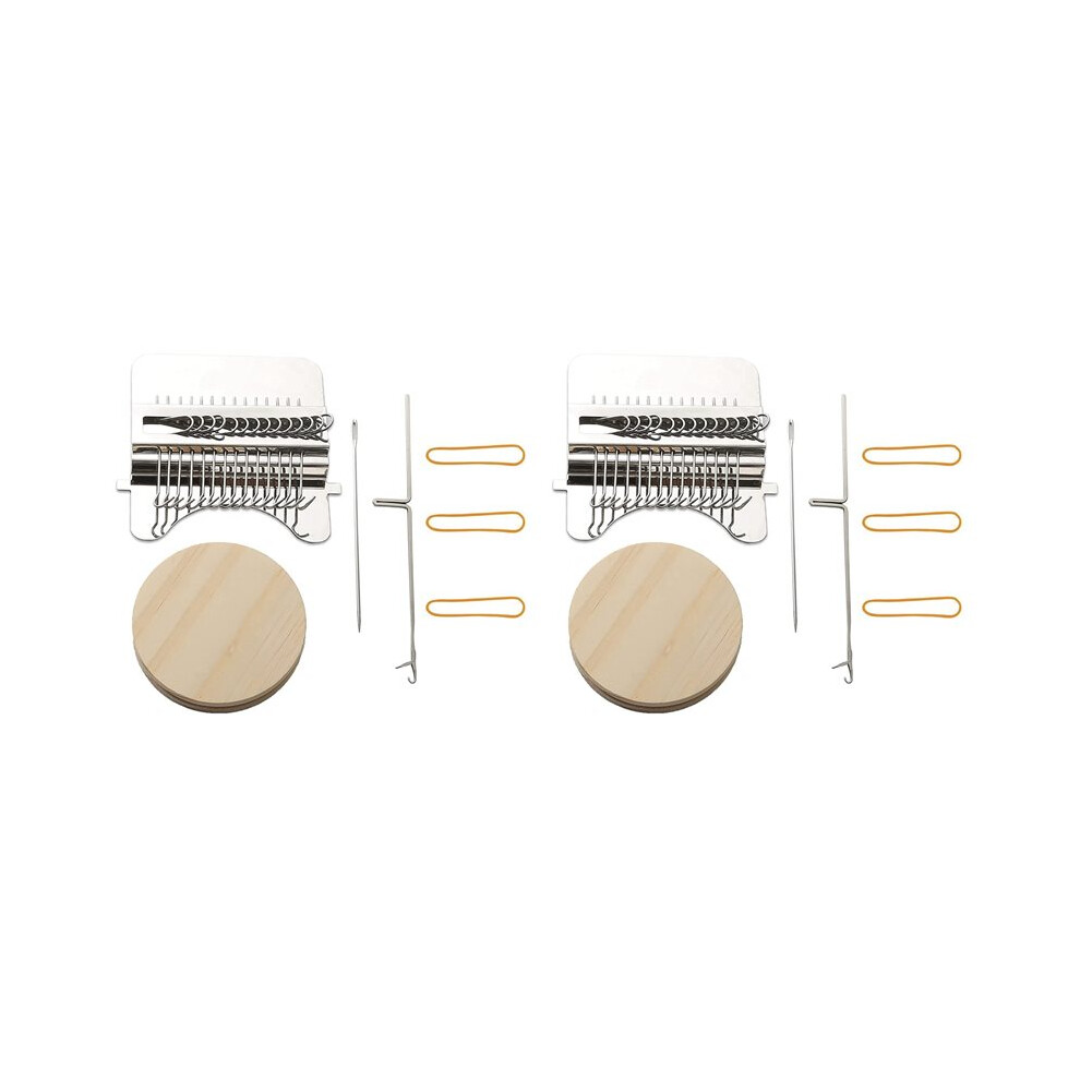 2X Loom Speedweve Type Weave Tool,Darning Loom Quickly Mending Convenient Darning Loom Diy Weaving Arts 14 Hooks 6031116564661
