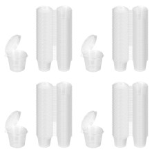 400 Pièces Petits Récipients en Plastique avec Couvercles, 25 Ml Petits Pots à Sauce Pots en Plastique Pots à Gelée pour Sauce Trempettes Salades