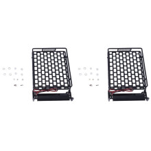 2X Metal 170X110Mm Luggage Carrier Roof Rack with LED Lights for CC01 CR01 RC4WD D90 Axial SCX10 1/10