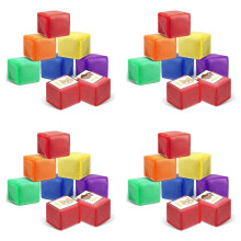 24PCS DIY Educational Game Dice Learning Dice Set with 6 Sides Clear Pocket Photo Pocket