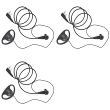 3X Single Wire Earpiece Headset Kit MIC PTT Mic D Shaped 2 Pin Radio Earphone Walkie Talkie Ear Hook