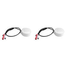 2X White Waterproof Speaker Waterproof Amplifier Microphone Speaker High Way Audio for Outdoor