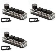 3X Macropad Macro Mechanisch Toetsenbord RGB Gaming Aangepaste Programmeerknop Toetsenborden 3 Toetsen voor Photoshop