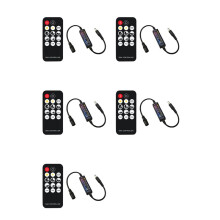 5X RF Remote Controller LED Dimmer DC5V-24V Brightness Adjustment 14-Key Dimmable Connector for LED Strip Light