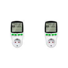 2X Digital LCD Meter Wattmeter Wattage Electricity Kwh Power Meter Measuring Measuring EU Plug