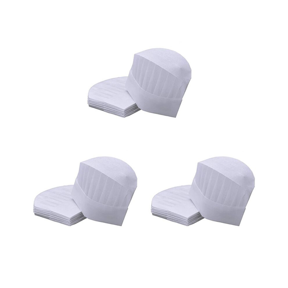 Brecantia 75 Packs Of Disposable Chef Hat Sms Non-Woven Kitchen Cooking Hats Cap Party Baking