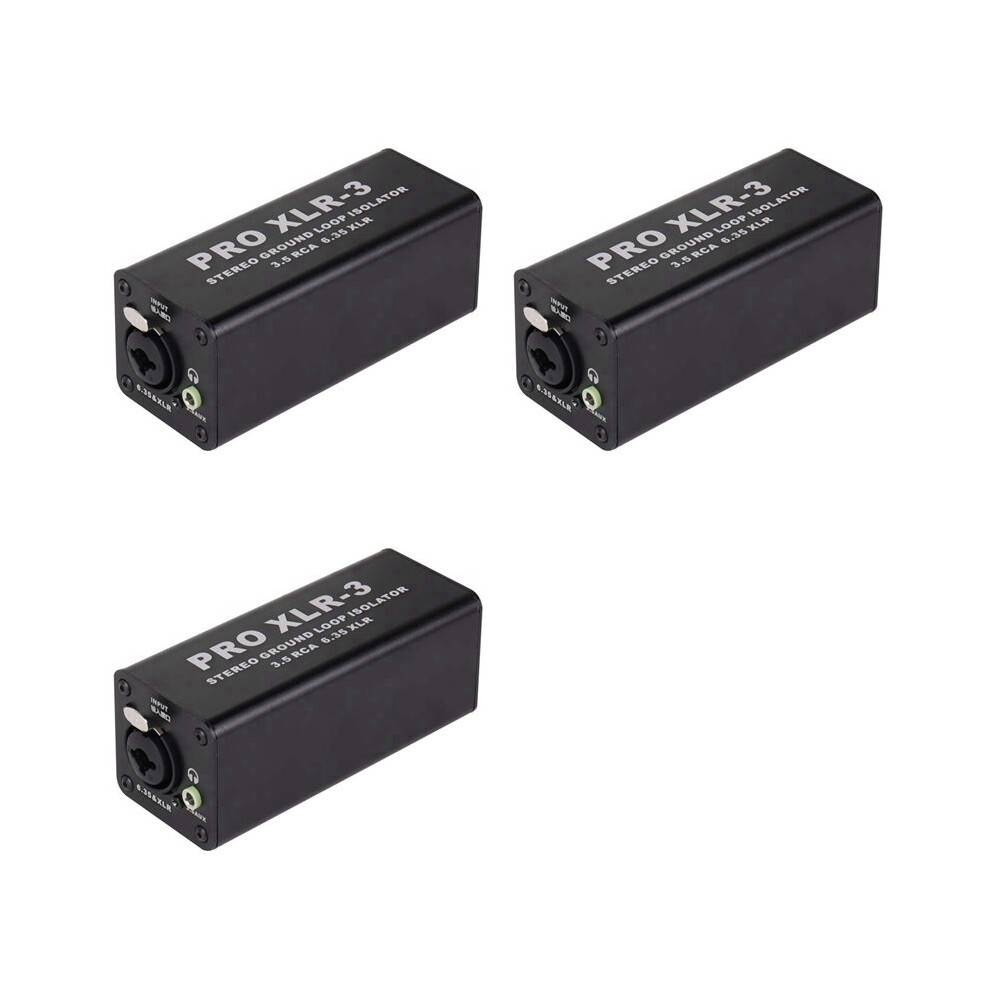 3X Pro Xlr-3 Professional Stereo Ground Loop Isolator 3.5 Rca 6.35 Xlr Audio Noise Filter Noise Suppressor Isolator 6032923752067