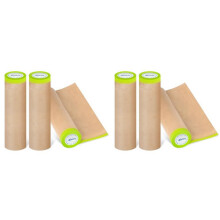 Pre-Taped Masking Paper for Painting, 18 Inchx50 Feet Paint Masking Paper, Tape and Drape Painters Paper, (6 Rolls)