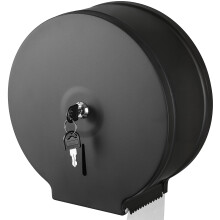 Commercial Jumbo Toilet Paper Dispenser Matte Black Stainless Steel Lockable Wall Mounted Holder