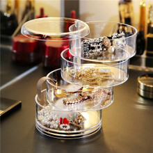 2X Children's Hair Accessories Storage Box, Hairpin  Rope Jewelry, Rubber Band Storage Box, Transparent Box Rotation