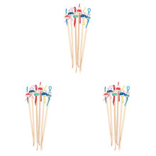 Tricolor China Doll Decor Wooden Earwax Remover Ear Picks 18 Pcs