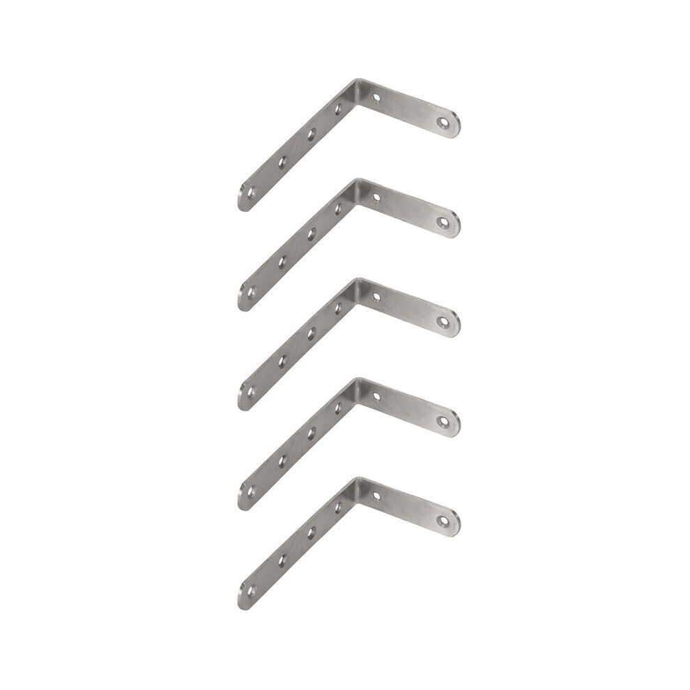 5Pcs 125X75mm L Shape Stainless Steel Shelf Corner Brace Angle Bracket 4713650387129
