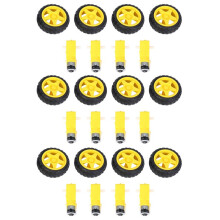 12 Stueck fuer Intelligentes Auto-Roboter-Plastik-Gummireifen-Rad mit 3-6V Getriebemotor