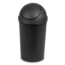 3 Gallon Bathroom Trash Can with Swing Lid, Black Round Bin for Bathroom and Kitchen