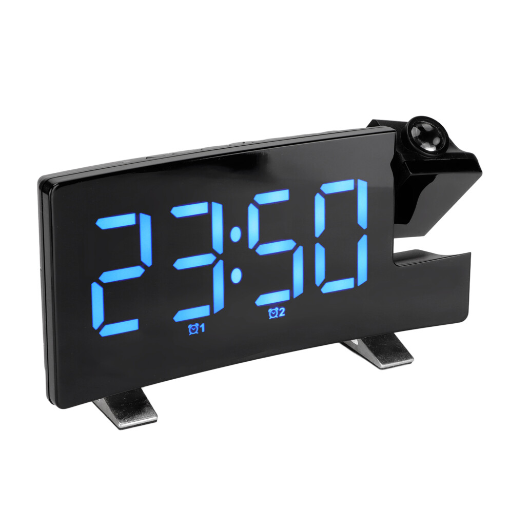 Digital Alarm Clock With 180 Ceiling Projection, Usb Powered, Font Blue