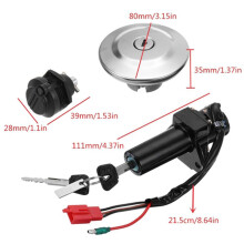 2X Conjunto de Trava de IgniçãO Elétrica para Motocicleta com Tampa de Gás Combustível Chave de Travamento Do Assento para  Ybr125 Ybr 125