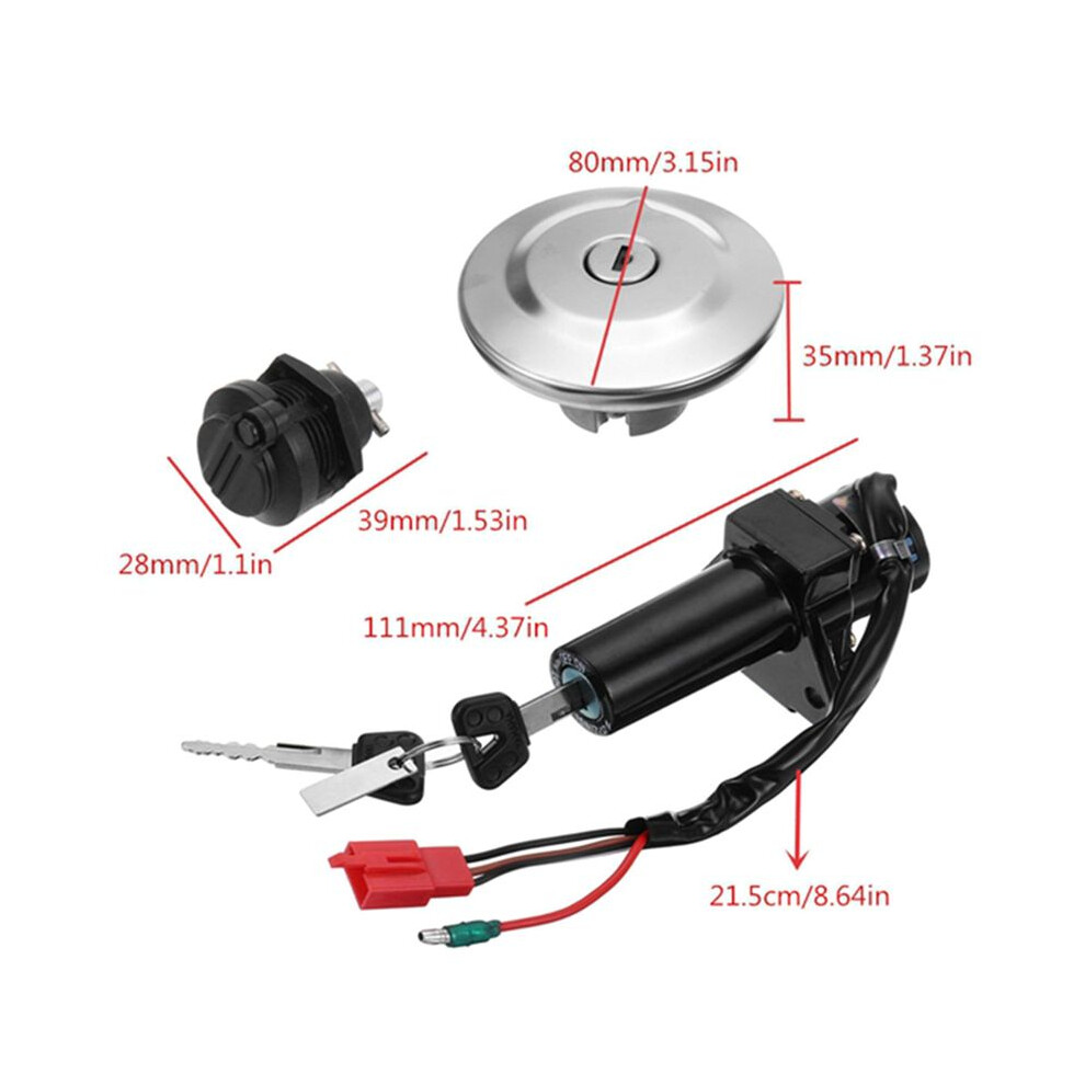 2X Motorcycle Electric Ignition Lock Set Fuel Gas Cap Lock Key For Ybr125 Ybr 125 2007-2014 6033987372239
