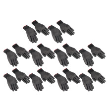 10 Paar Schwarze Antistatik Handschuhe Nylon PU Rutschfeste Werkstatthandschuhe