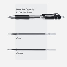Canetas de Gel Pretas, Pacote de 24 Canetas de Tinta de Gel Rollerball para Caderno de AnotaçõEs de EscritóRio Material Escolar