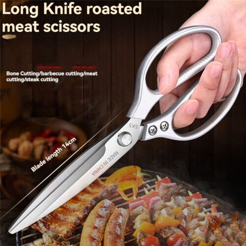 Kitchen Stainless Steel Scissors Stainless Steel Chicken Bone Scissors Multi-Functional Roasting Large Scissors