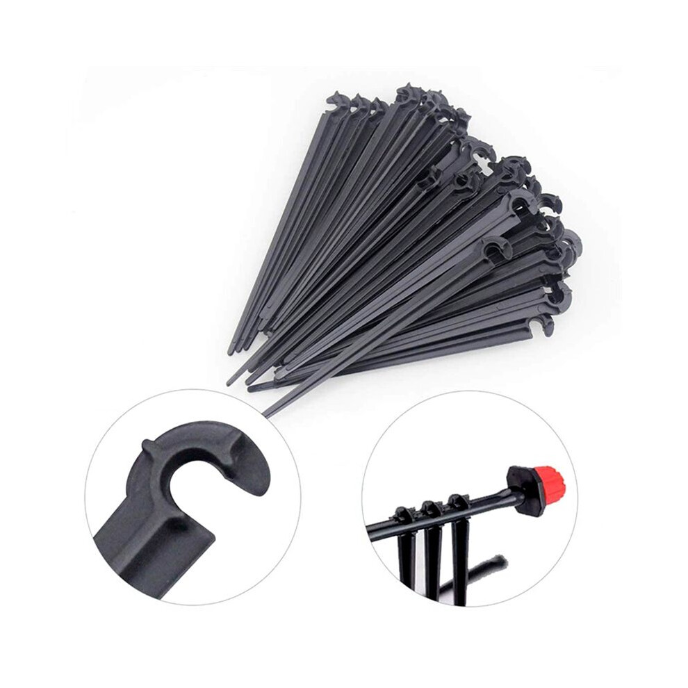 Irrigation Drip Support Stakes 1/4 Inch Tubing Hose For Vegetable Gardens Flower Beds Herbs Gardens Black 1000 Pack 6032661861014