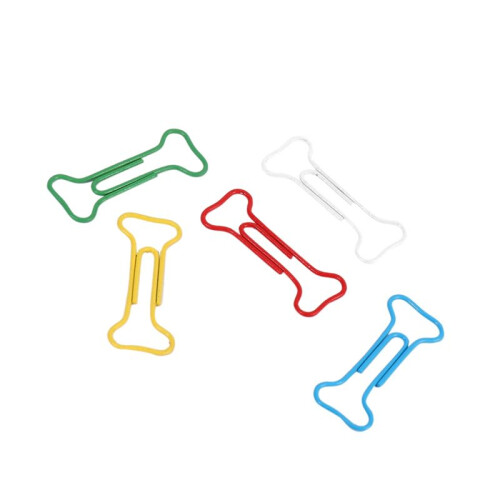 400Pcs Bone Shape Multicolor Metal Paper Clips 2