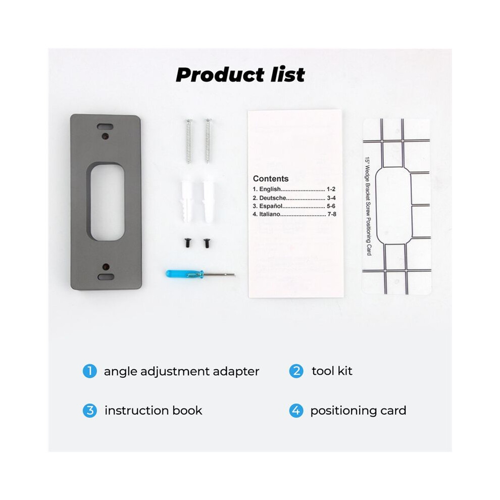 2X Adjustable Angle Doorbell Bracket For Ring Video Doorbell Household Doorbell Bracket Adjustable (Left And Right) 6032505170852