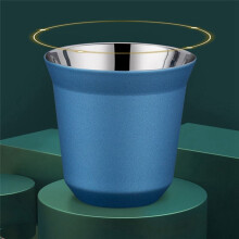2X Isolation de Tasse à Expresso en Acier Inoxydable à Double Paroi de 80 Ml pour Tasses à Café en Forme de Capsule Pixie, C
