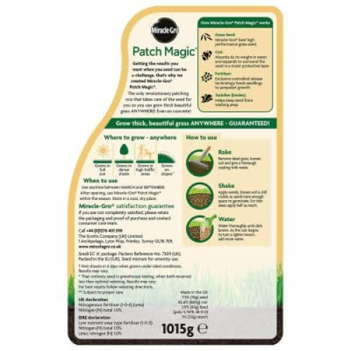 Miracle-Gro Miracle-Gro Patch Magic 1015g | 3-in-1 Lawn Repair & Seed 2