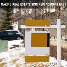 30 Pcs Real Estate Sign Rider Clips Hanging Stainless Steel Sign Rider Clips for Hanging Posts Open House Plaque