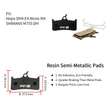 4 Pairs Bicycle Disc Brake Pads for HOPE DH4 E4 M4 and for M755 DH Caliper,Sport EX Class,Resin