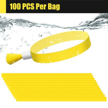 100 Pcs Cloth Event Wristbands, Colored Wrist Bands for Events, for Concert Wrist Strap (Yellow)
