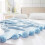Light Blue Throw Blanket 39 x 41 with Pom Pom Tassels, Lightweight Solid Knit for Precise Coverage 2