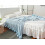 Light Blue Throw Blanket 39 x 41 with Pom Pom Tassels, Lightweight Solid Knit for Precise Coverage 3