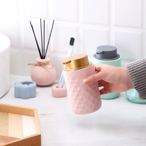 Ceramic Soap Dispenser Model B with Controlled Press and Refillable Design for Bathroom and Kitchen 2