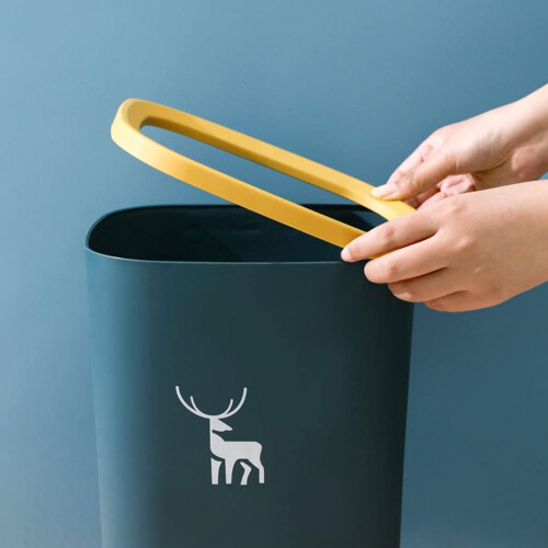 Nordic Square Trash Can with Space Saving Design, Modern Office Waste Bin for Versatile Room Use 2