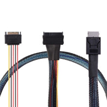 3X Gen 4 Oculink SFF-8611 4I Naar PCIe SFF-8639 U.2 NVMe met  15P Mannelijke Voedingsserverkabel